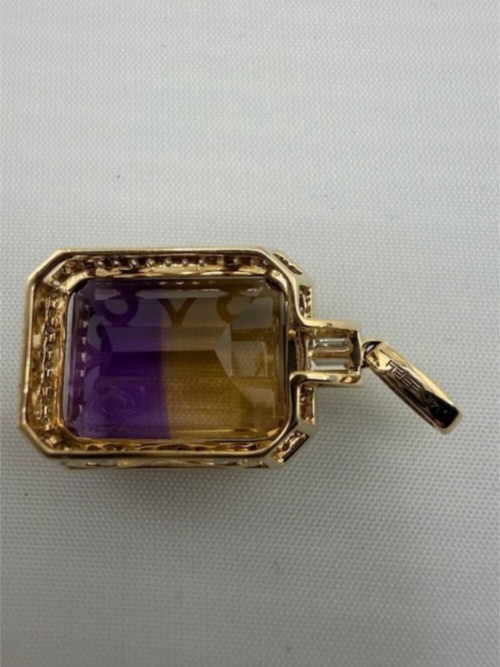 14K Gold Ametrine Pendant from Effy with Diamonds (Chain not included) - Picture 5 of 8